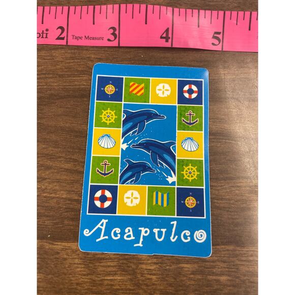 Acapulco Mexico Magnet – Colorful Dolphins & Nautical Symbols | Travel Souvenir - Picture 1 of 1